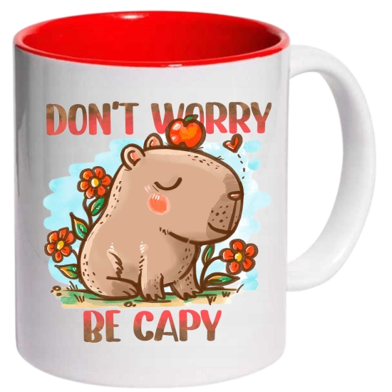 Foto kubek ze zdjęciem wnętrze CZERWONE personalizowany Napis Logo Grafika pudełko GRATIS